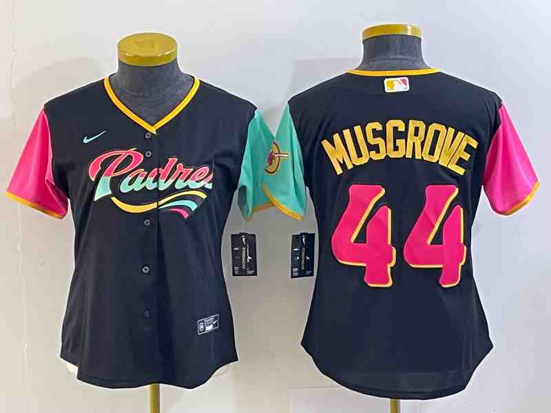 Youth San Diego Padres #44 Joe Musgrove Black 2022 City Connect Cool Base Stitched Jersey