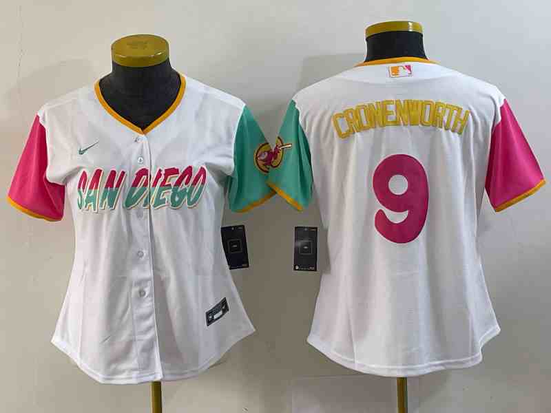 Youth San Diego Padres #9 Jake Cronenworth White 2022 City Connect Cool Base Stitched Jersey