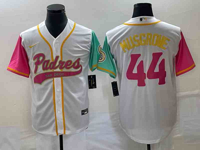 Men's San Diego Padres #44 Joe Musgrove White NEW 2023 City Connect Cool Base Stitched Jersey