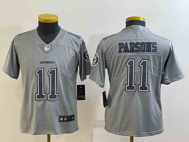 Youth Dallas Cowboys #11 Micah Parsons Gray Atmosphere Fashion Stitched Jersey
