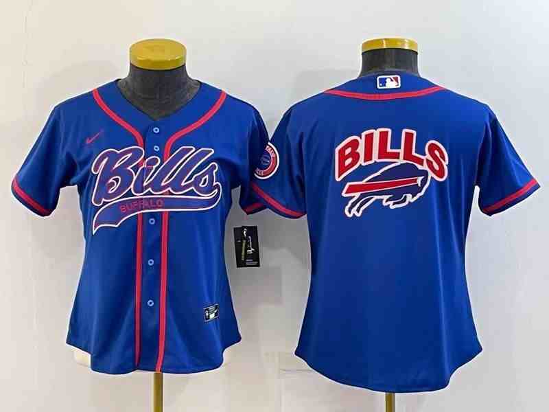 Youth Buffalo Bills Royal Team Big Logo With Patch Cool Base Stitched Baseball Jersey