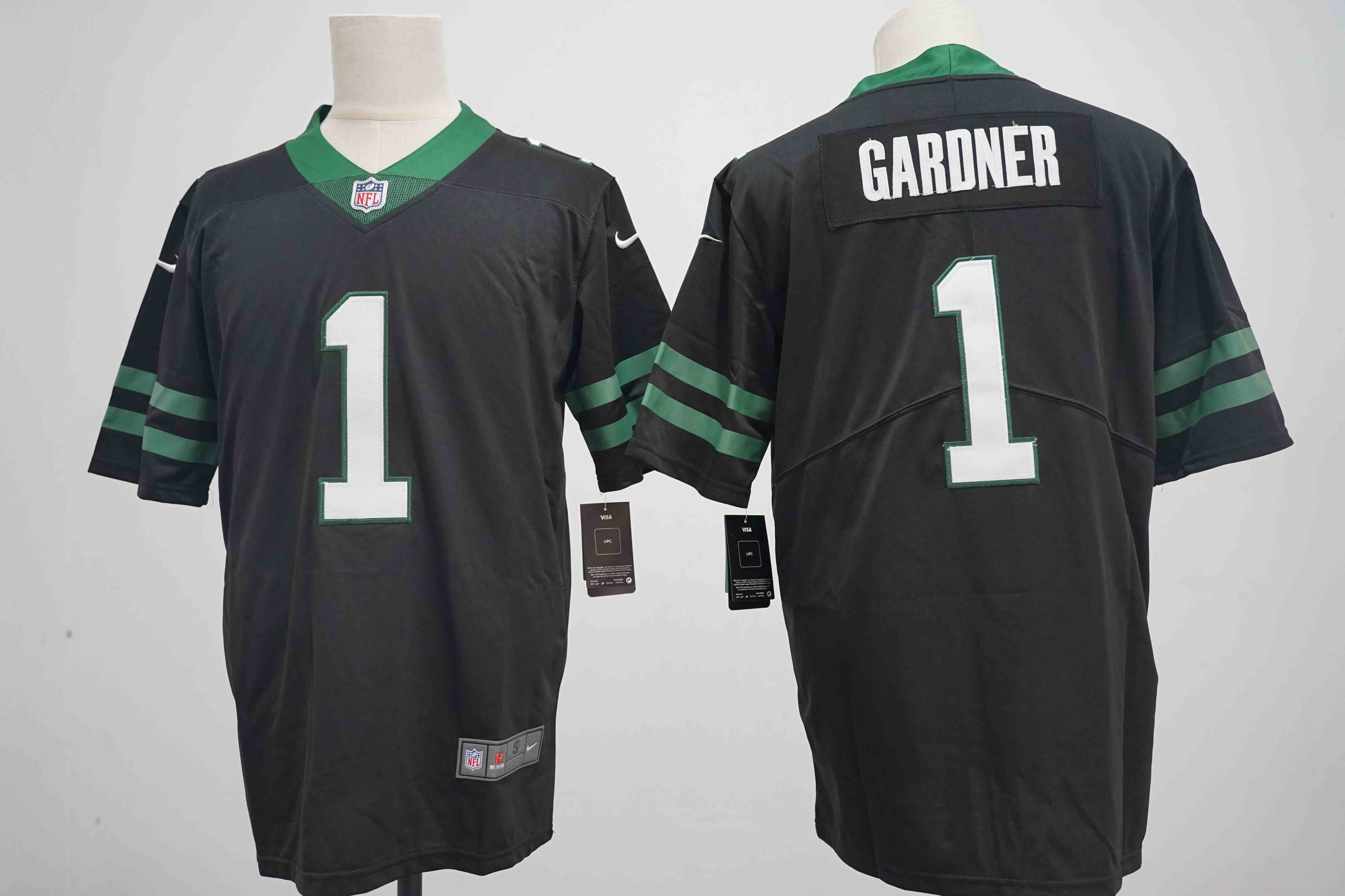 Men's New York Jets #1  Ahmad Sauce Gardner Black Vapor Limited Football Stitched Jersey