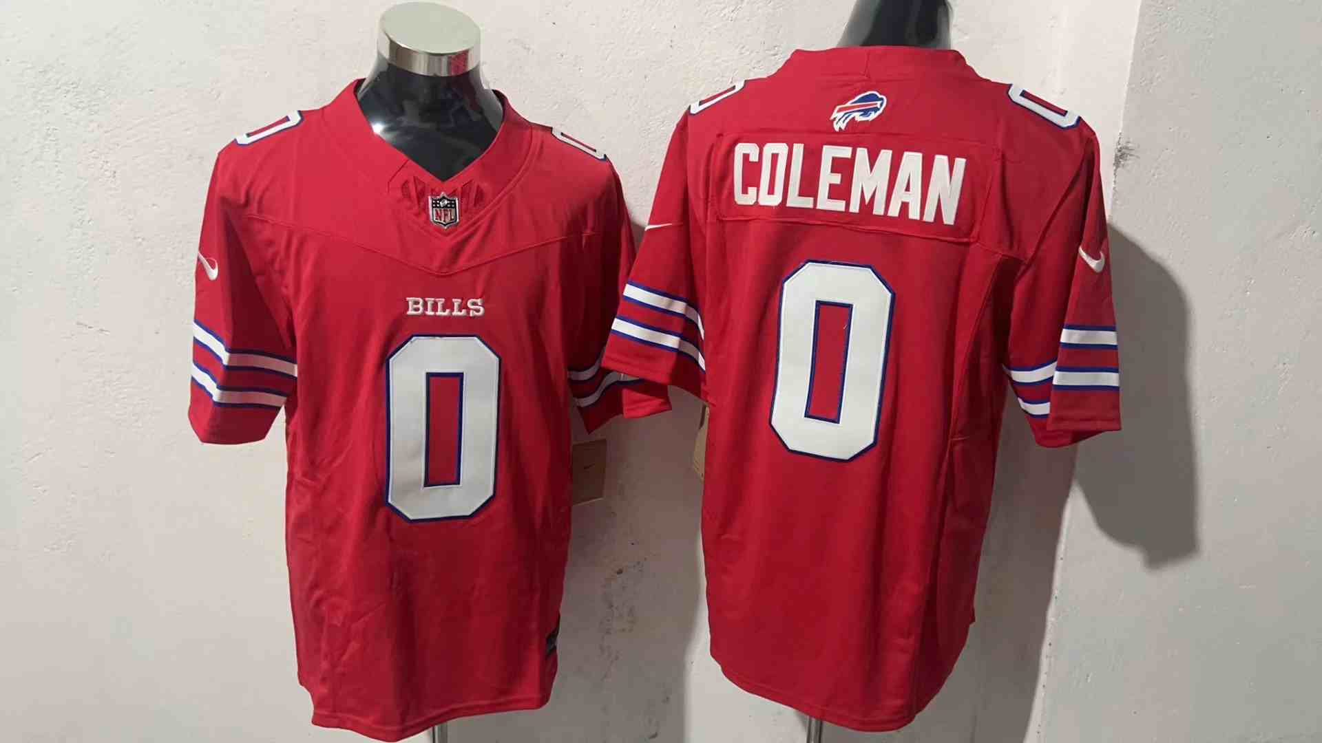 Men's Buffalo Bills #0 Keon Coleman Red 2024 Draft F.U.S.E. Vapor Untouchable Limited Football Stitched Jersey