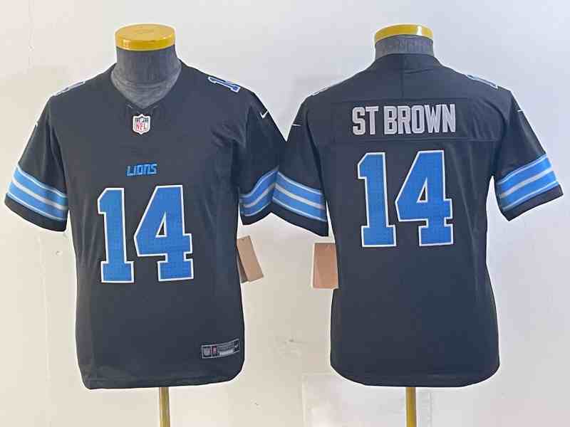 Women's Detroit Lions #14 Amon Ra St Brown Limited Black 2024 FUSE Vapor Jersey