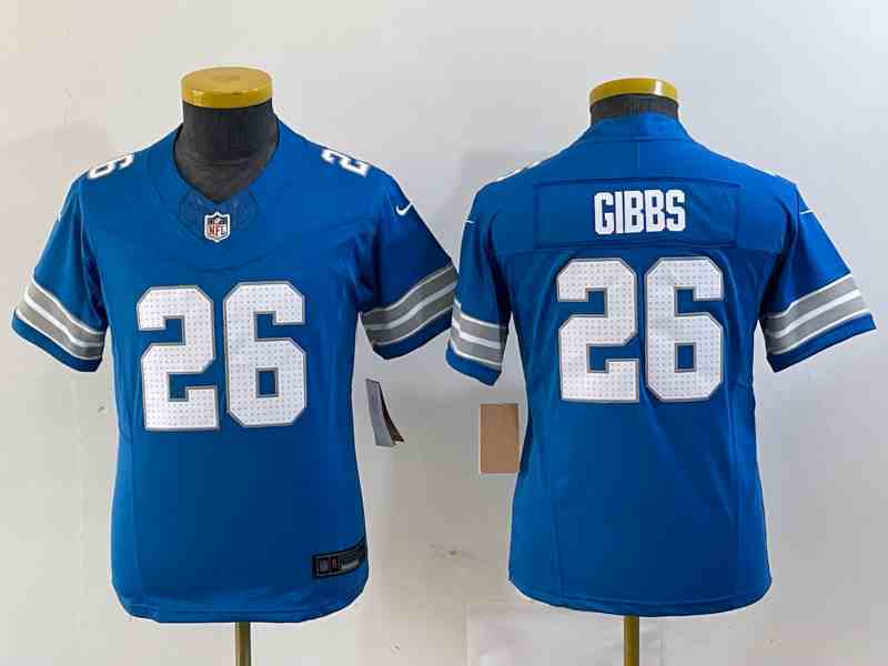Women's Detroit Lions #26 Jahmyr Gibbs Limited Blue 2024 FUSE Vapor Jersey