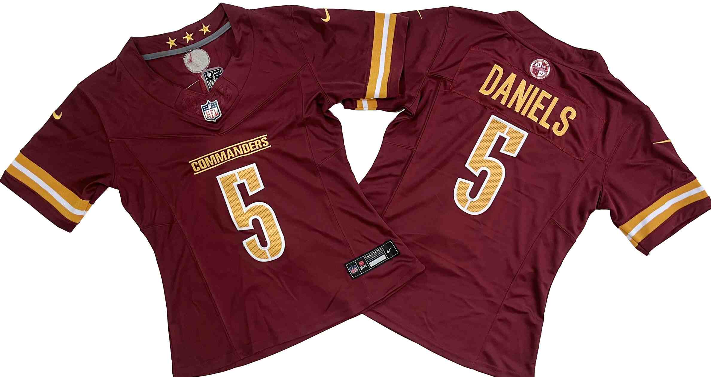 Youth Washington Commanders #5 Jayden Daniels Burgundy Vapor F.U.S.E. Limited Jerseys