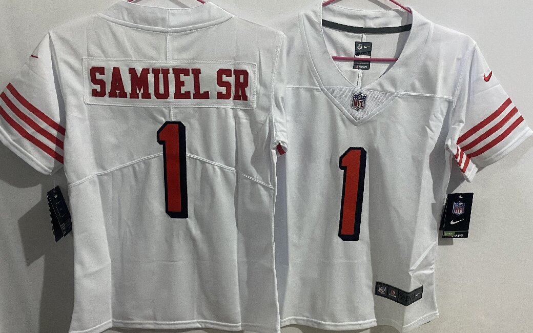 Youth  San Francisco 49ers #1 Deebo Samuel Sr. White Vapor Limited Jersey(Run Small)
