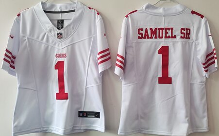 Youth  San Francisco 49ers #1 Deebo Samuel Sr. White F.U.S.E Vapor Untouchable Stitched Jersey(Run Small)