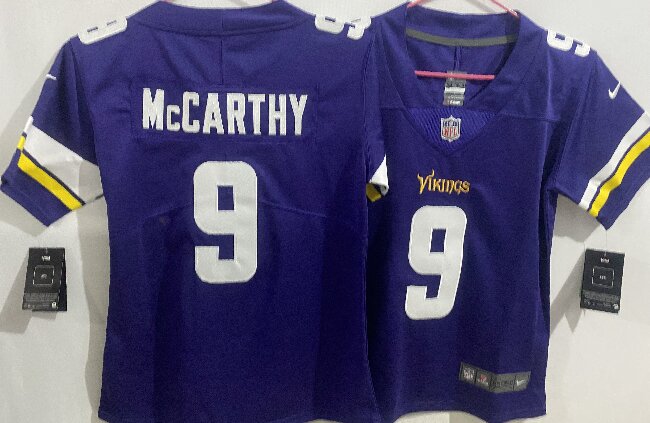 Women's Minnesota Vikings #9 J.J. McCarthy Purple Vapor  Limited Jersey