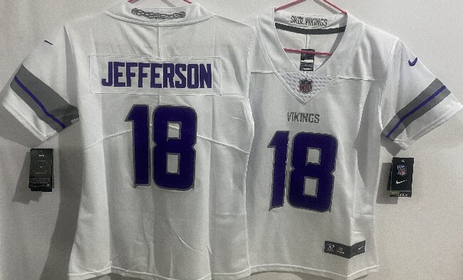 Youth Minnesota Vikings #18 Justin Jefferson  White Alternate Vapor Limited Jersey