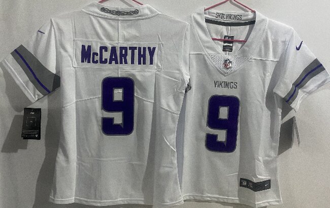 Youth Minnesota Vikings #9 J.J. McCarthy  White Alternate Vapor Limited Jersey