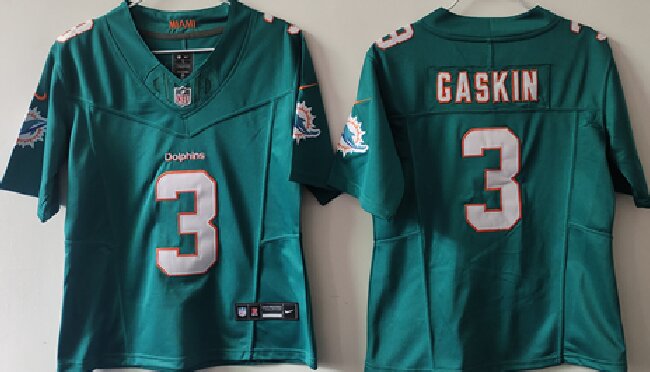 Youth Miami Dolphins #3 Myles Gaskin Aqua F.U.S.E Vapor Untouchable Stitched Jersey(Run Small)