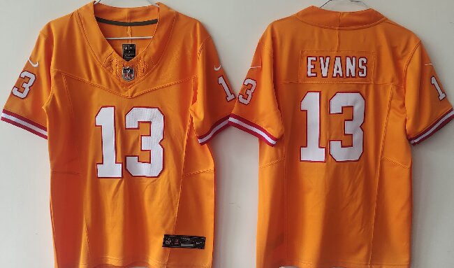 Youth Tampa Bay Buccanee #13 Mike Evans Orange F.U.S.E Throwback Limited Stitched Jersey(Run Small)