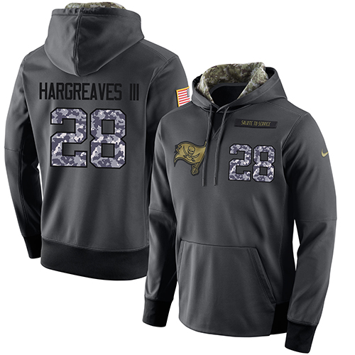 NFL Men's Nike Tampa Bay Buccaneers #28 Vernon Hargreaves III Stitched Black Anthracite Salute To Service Player Performance Hoodie