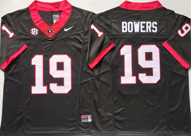 Men's Georgia Bulldogs #19 Brock Bowers Black 2024 F.U.S.E. Stitched Jersey