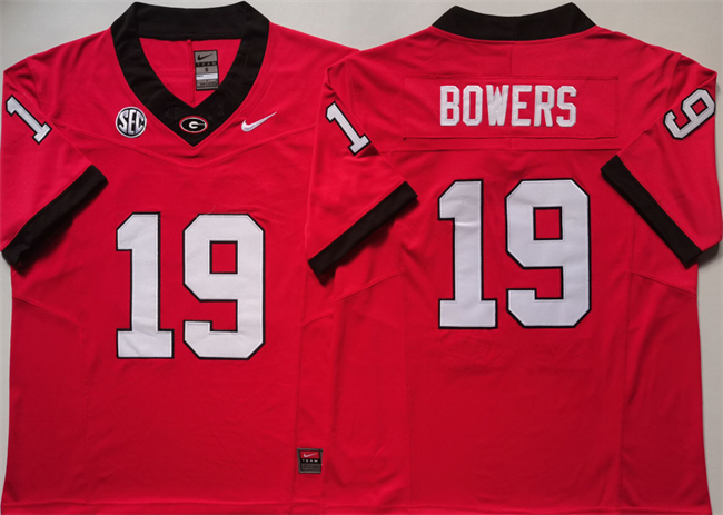 Men's Georgia Bulldogs #19 Brock Bowers Red 2024 F.U.S.E. Stitched Jersey