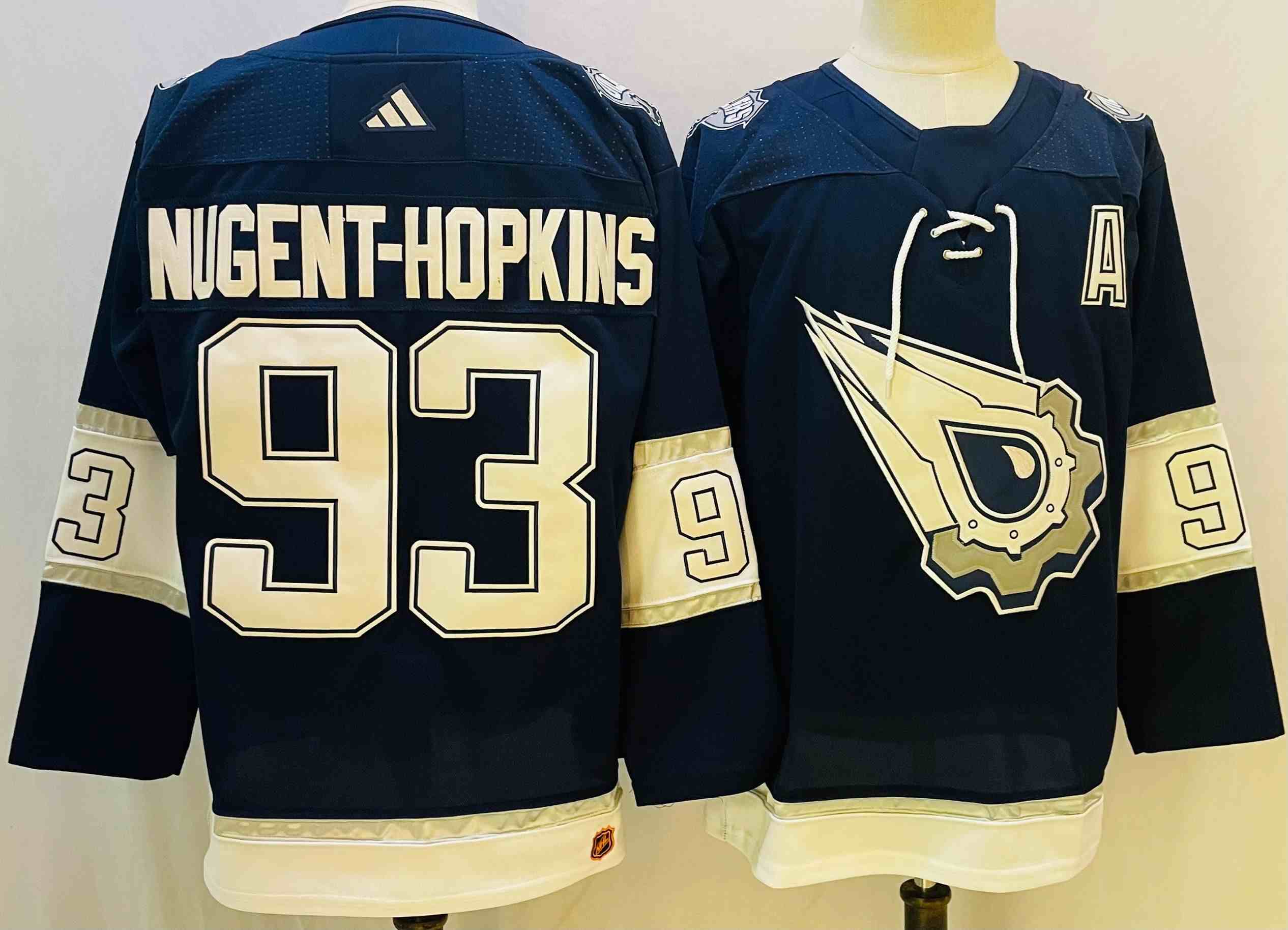Mens Adidas Nhl Edmonton Oilers #93 Ryan Nugent-hopkins Dark Blue Alternate Jersey