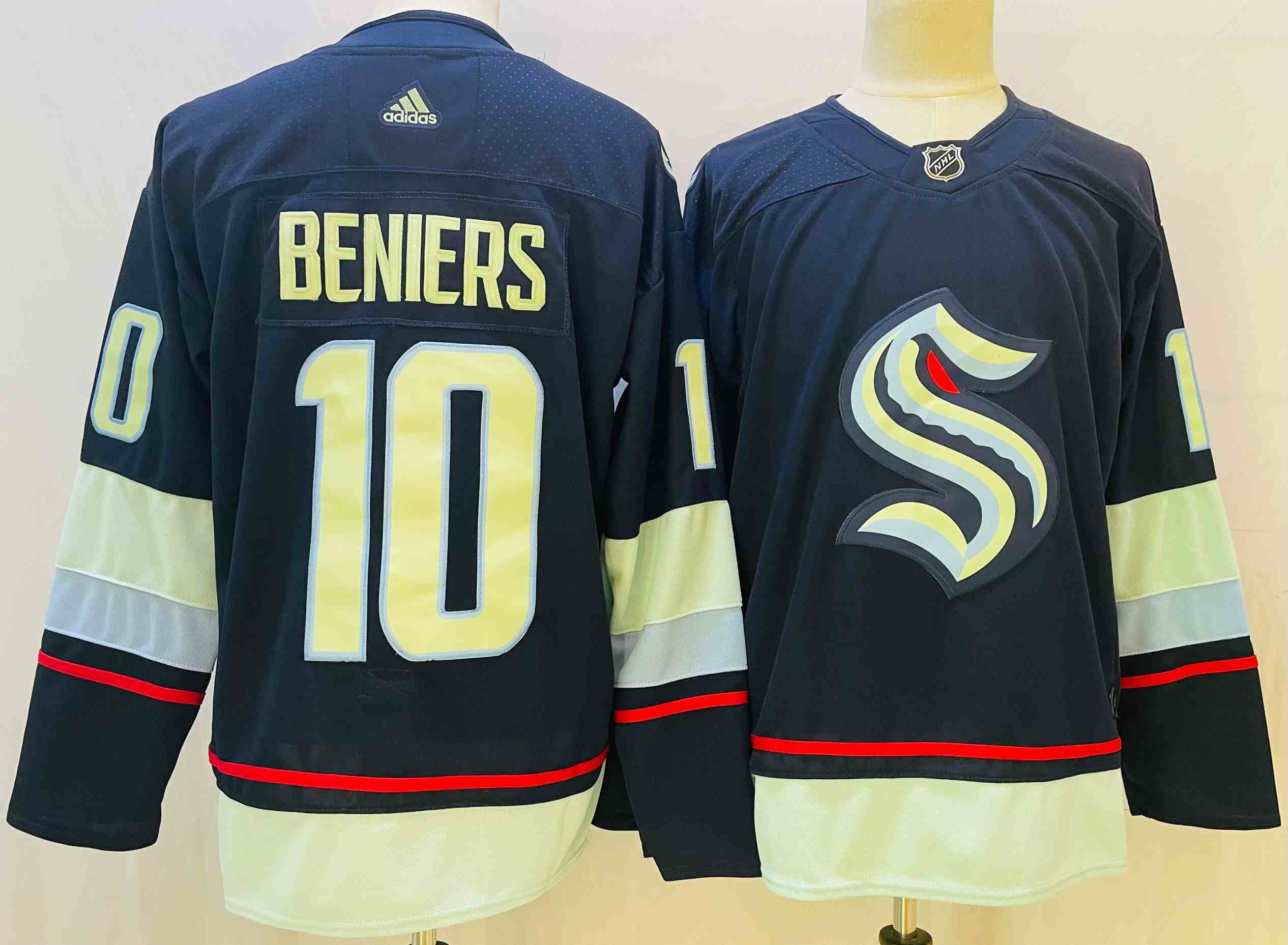 Mens Nhl Seattle Kraken #10 Matt Beniers Blue Primegreen Home Adidas Jersey