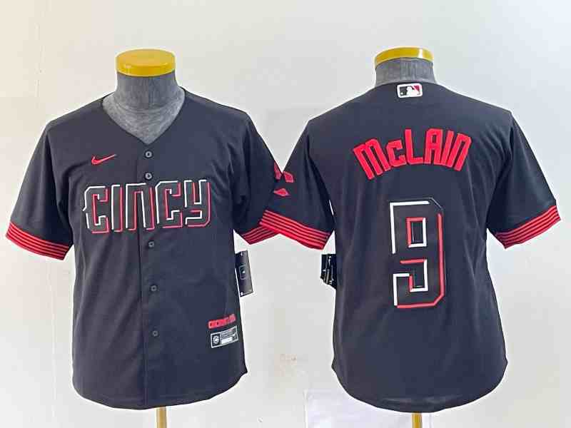 Women's  Cincinnati Reds #9 Matt McLain Black 2023 City Connect Cool Base Stitched Jersey