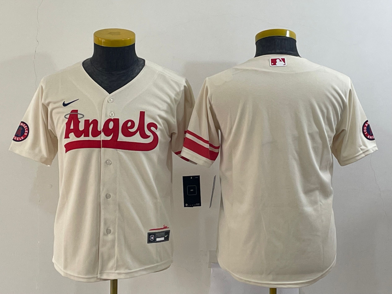 Women's Los Angeles Angels Blank Cream 2022 City Connect Cool Base Stitched Jersey