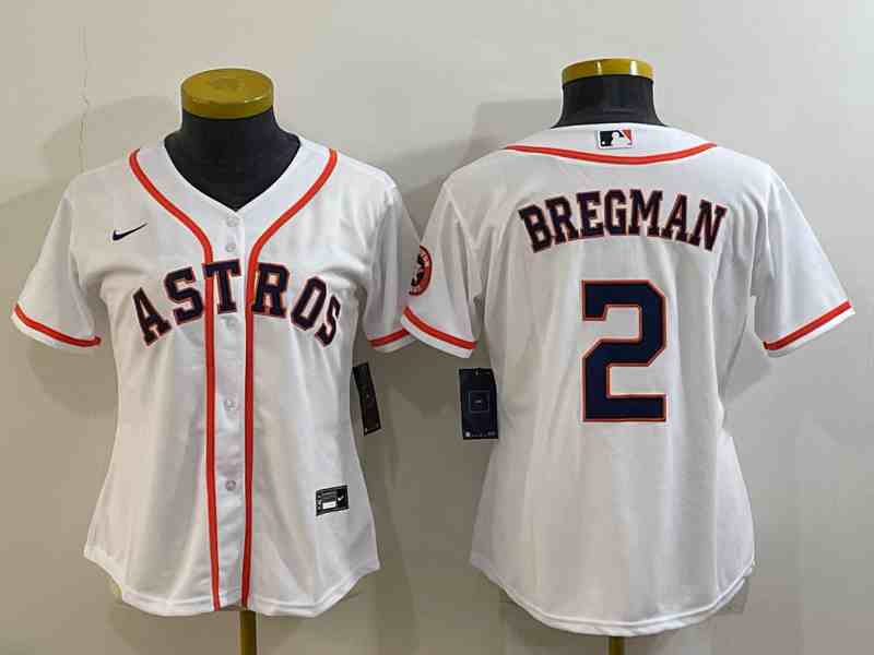 Youth Houston Astros #2 Alex Bregman White Stitched MLB Cool Base MLB Jersey