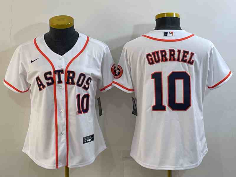 Youth Houston Astros #10 Yuli Gurriel White Stitched MLB Cool Base Nike Jersey1