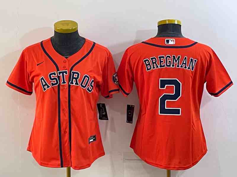 Youth Houston Astros #2 Alex Bregman Orange Stitched MLB Cool Base Nike Jersey