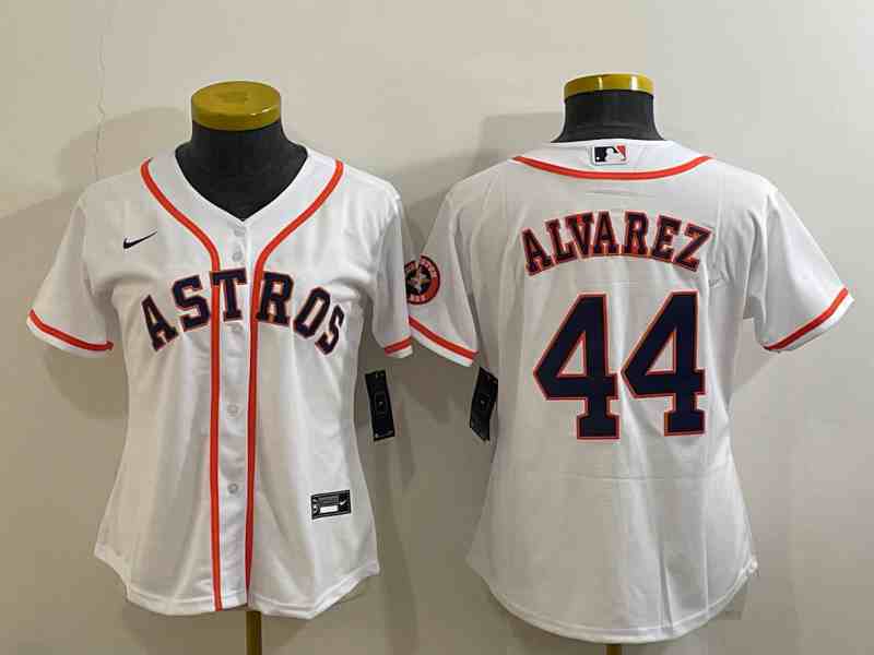 Women's Houston Astros #44 Yordan Alvarez White Stitched MLB Cool Base MLB Jersey