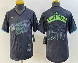 Youth Tampa Bay Rays #56 Randy Arozarena Charcoal 2024 City Connect Limited Stitched Jersey