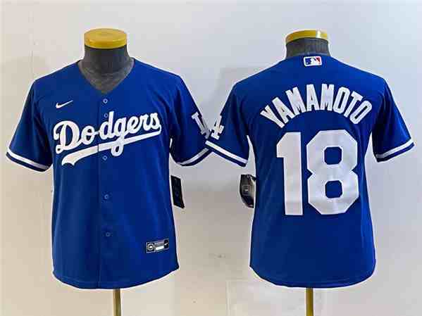 Women's Los Angeles Dodgers #18 Yoshinobu Yamamoto Blue Stitched Baseball Jersey
