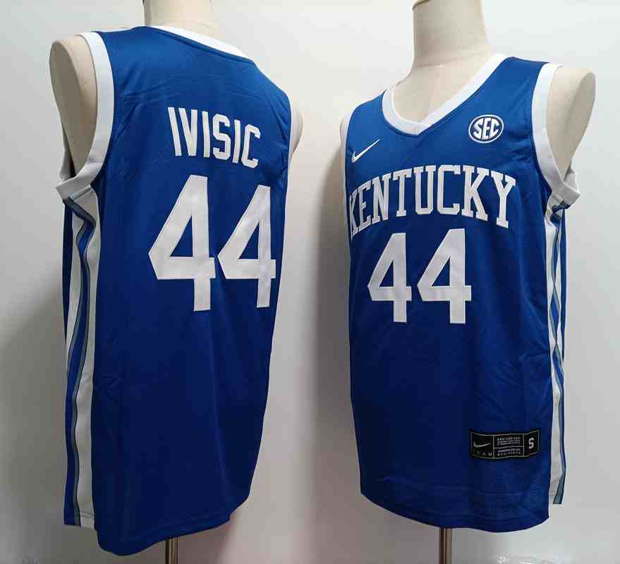Men's Kentucky Wildcats #44 #44 Zvonimir Ivisic Blue   College Basketball  Jersey