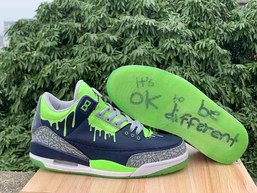 Air Jordan 3 Doernbecher Hugo Navy Green us7-us13 Men's shoes