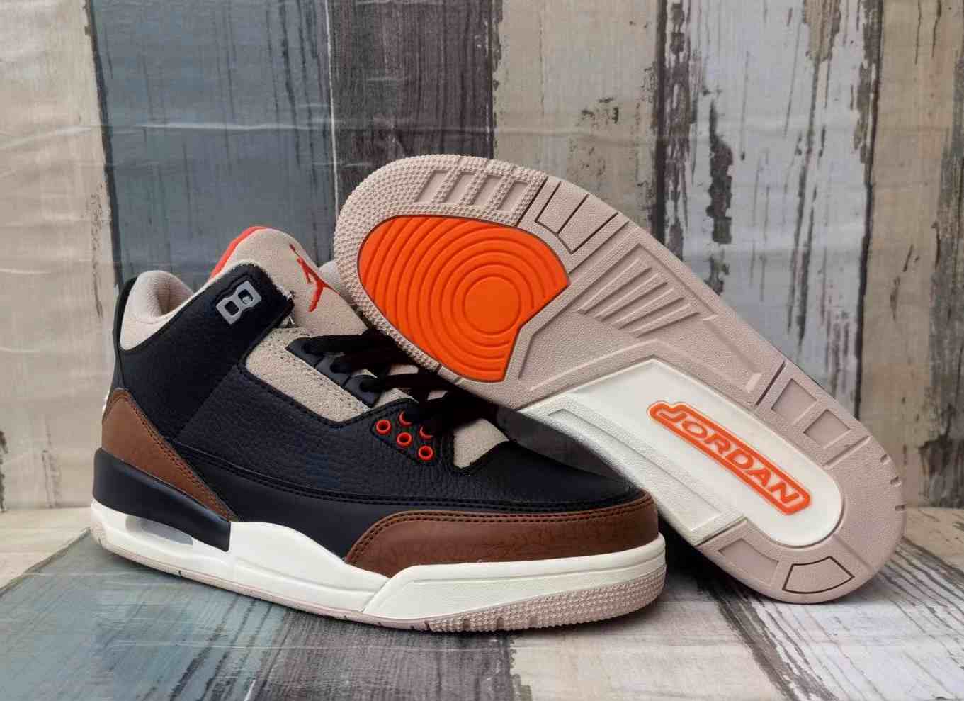 Air Jordan 3 Black light brown us7-us13 Men's shoes