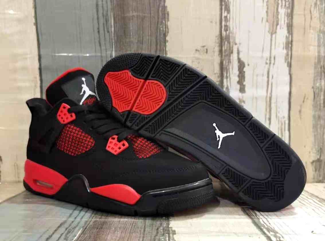 Air Jordan 4 Black Red us8-us13 Men's shoes