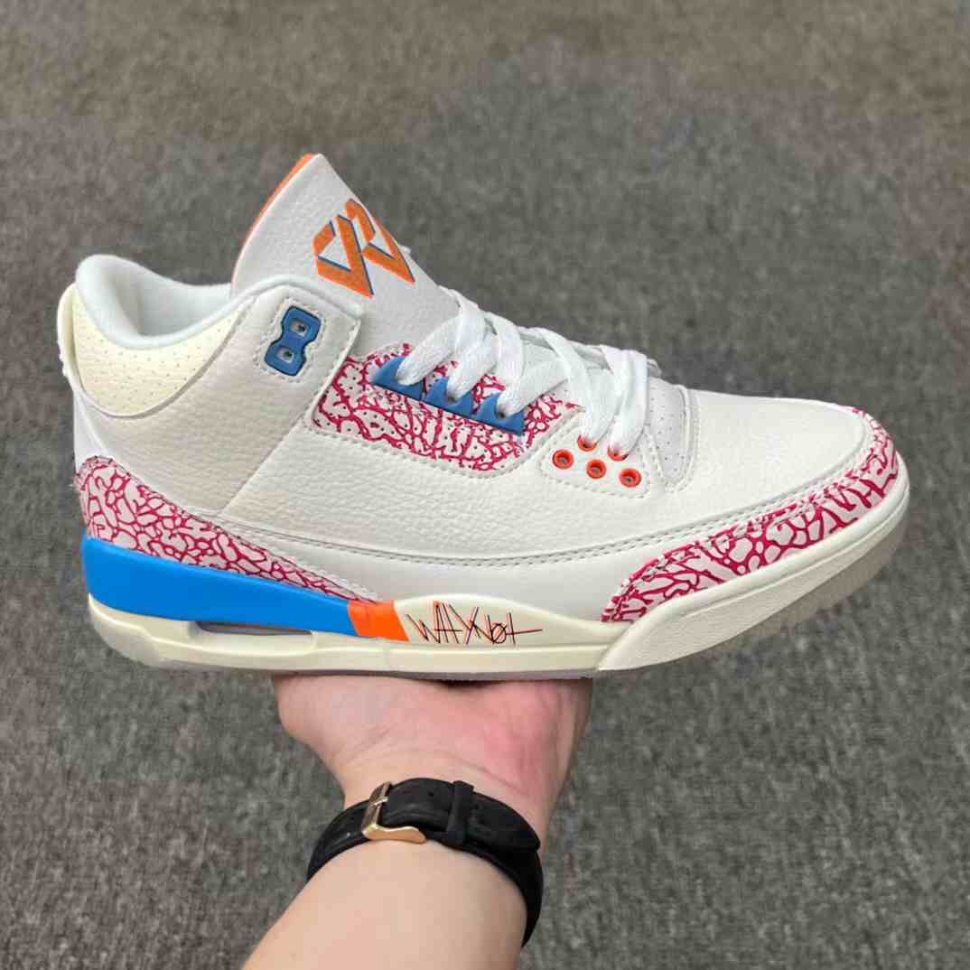 Air Jordan 3 White Red Blue US5.5-US8 Women's Shoes