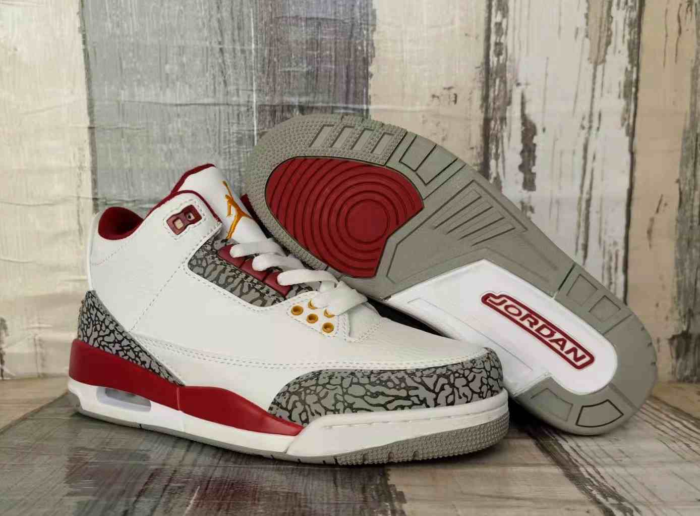 Air Jordan 3 White Red US5.5-US8 Women's Shoes (4)