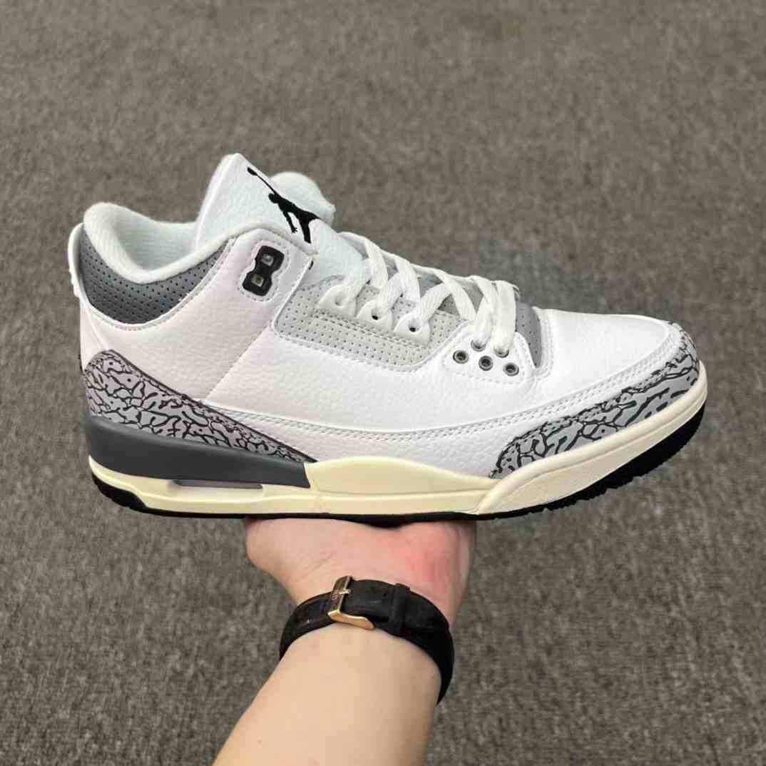Air Jordan 3 White Grey US5.5-US8 Women's Shoes (2)