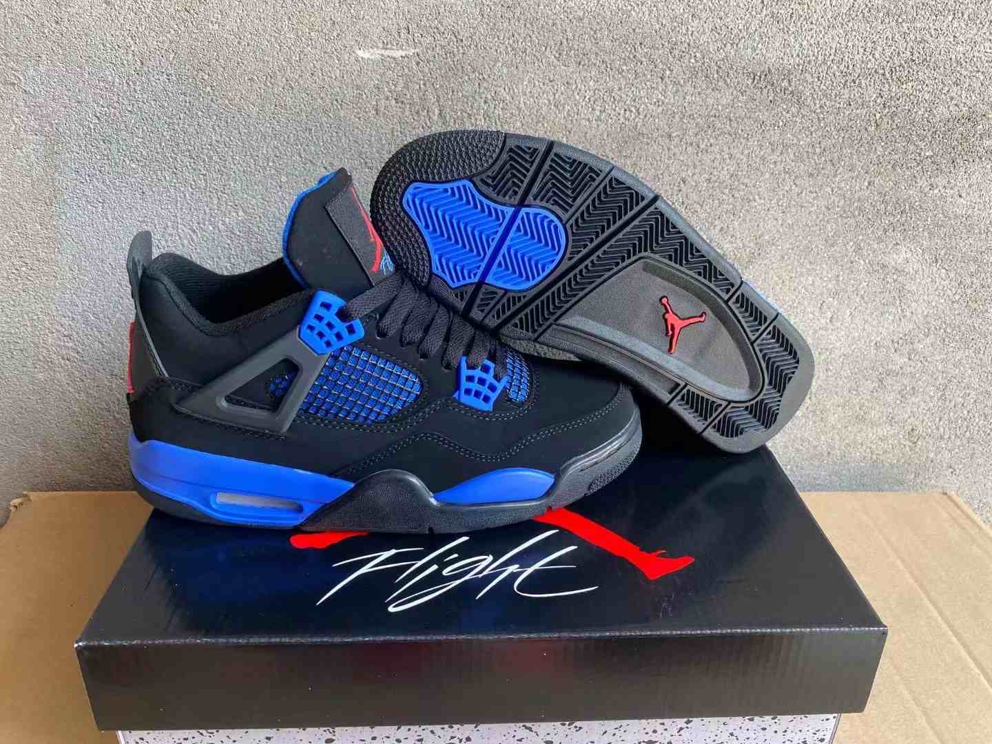 Air Jordan 4  Black Blue us5.5-us13 Women's shoes