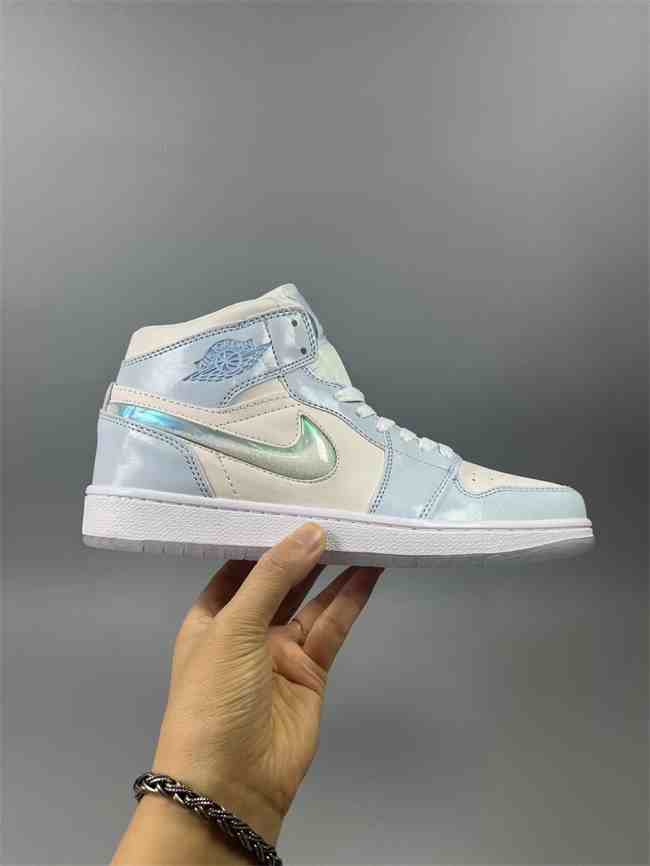 Women's Running Weapon Air Jordan 1 White Blue Shoes 404