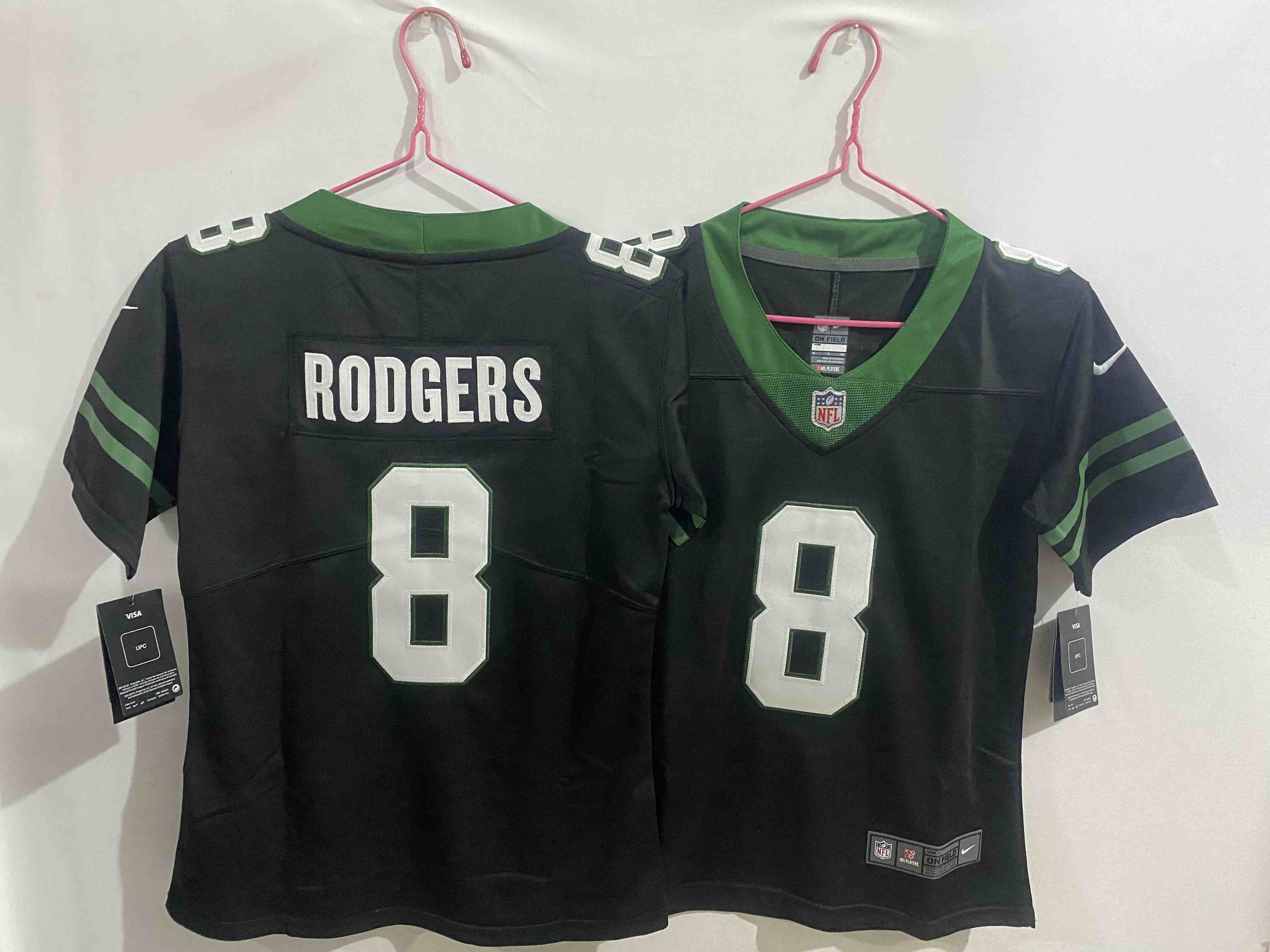 Women's New York Jets #8 Aaron Rodgers Black  Vapor Limited Stitched Jersey