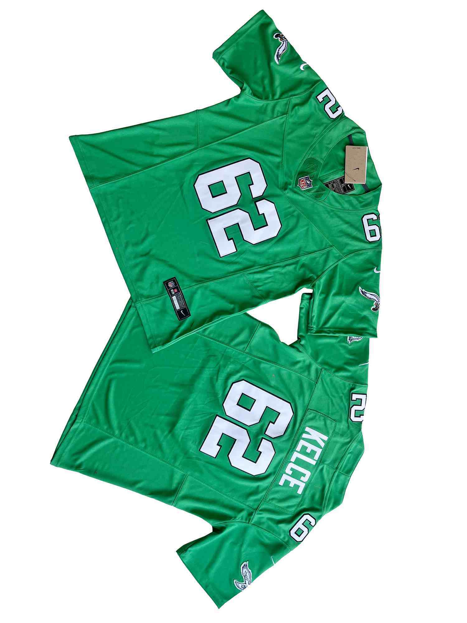 Women's Philadelphia Eagles #62 Jason Kelce Green 2023 F.U.S.E. Stitched Football Jersey
