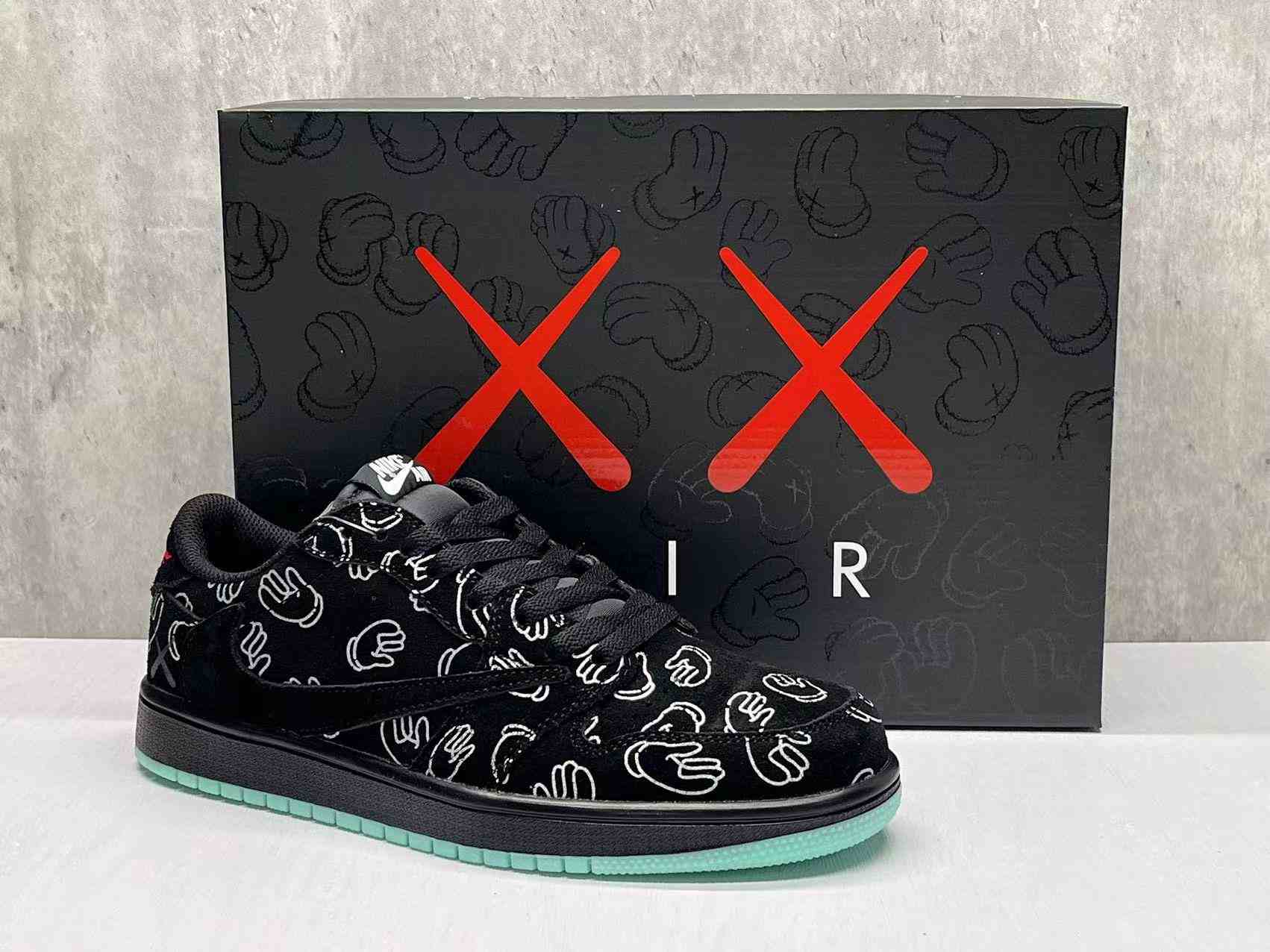 Air Jordan 1 Low Customized Union Black   us5.5-us13 Women's shoes