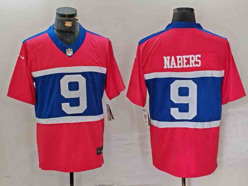 Men's New York Giants #9 Malik Nabers Century Red Alternate Vapor F.U.S.E. Limited Football Stitched Jersey