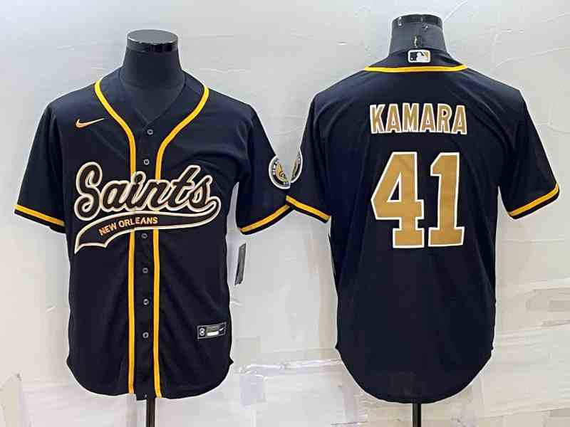 Men's New Orleans Saints #41 Alvin Kamara White Button Jersey
