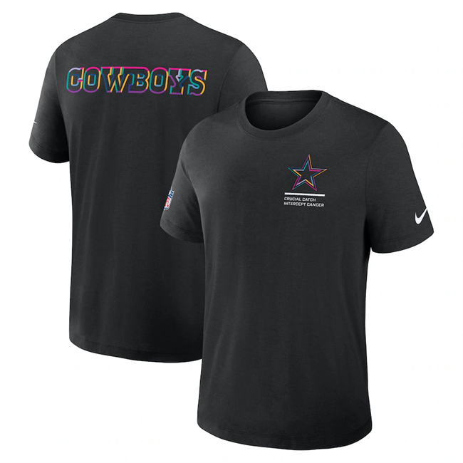 Men's Dallas Cowboys Black 2025 Crucial Catch Tri-Blend Dri-FIT T-Shirt