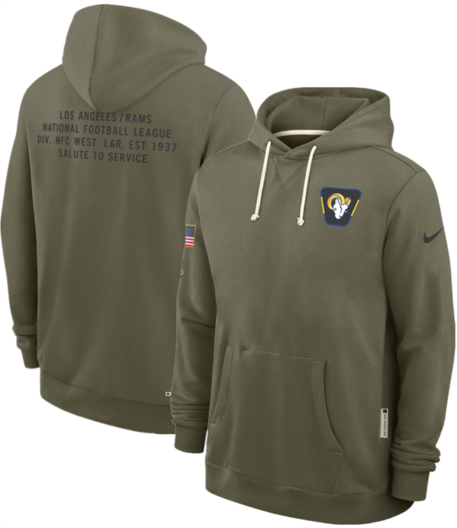 Men's Los Angeles Rams Olive 2025 Salute To Service Pullover Hoodie