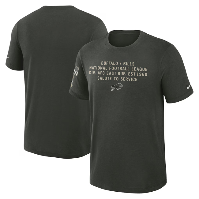 Men's Buffalo Bills Dark Green 2025 Salute To Service Sideline Slub Dri-FIT T-Shirt