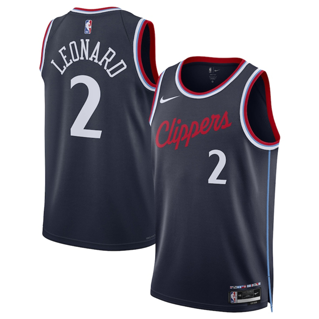 Men's Los Angeles Clippers #2 Kawhi Leonard Navy 2025 Icon Edition Stitched Jersey