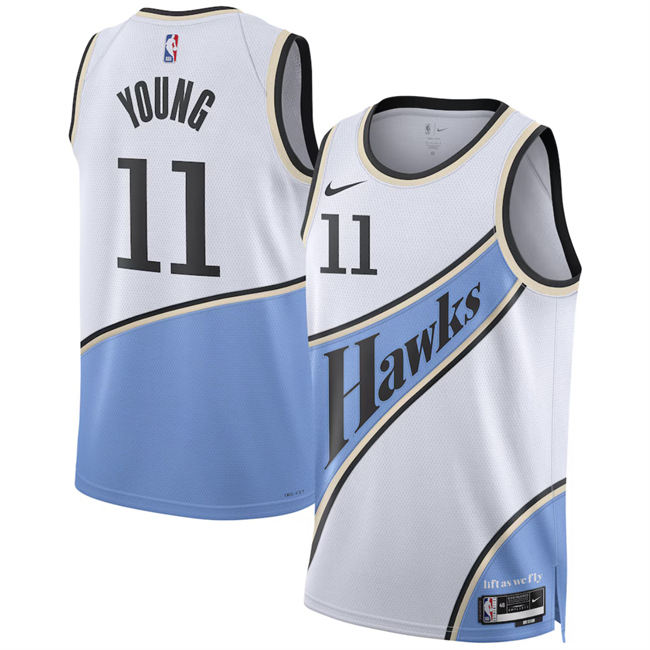 Men's Atlanta Hawks #11 Trae Young White 2025 City Edition Stitched Jersey