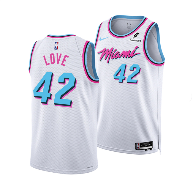 Men's Miami Heat #42 Kevin Love White 2025 City Edition Stitched Basketball Jersey